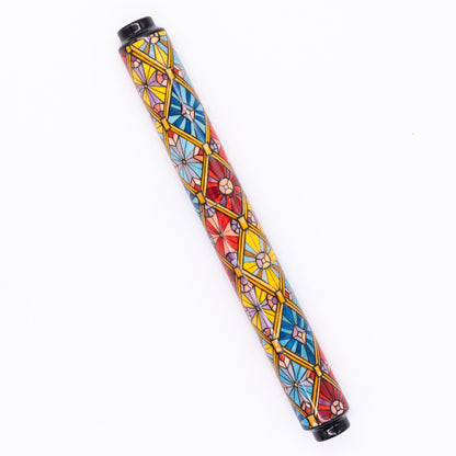 An overhead view of the AP Limited Editions Imperial Lacquer Art Fountain Pen - Tiffany capped, angled towards the left.