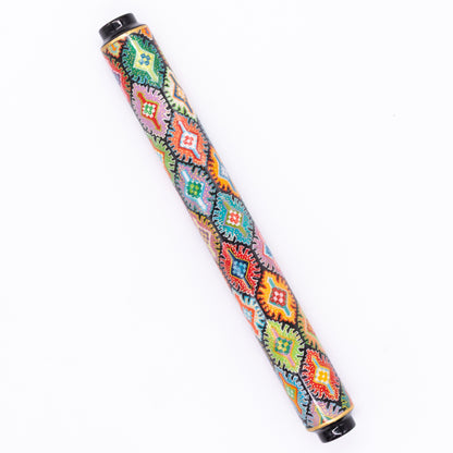 An overhead view of the AP Limited Editions Imperial Lacquer Art Fountain Pen - Tutankhamen capped, angled towards the left.