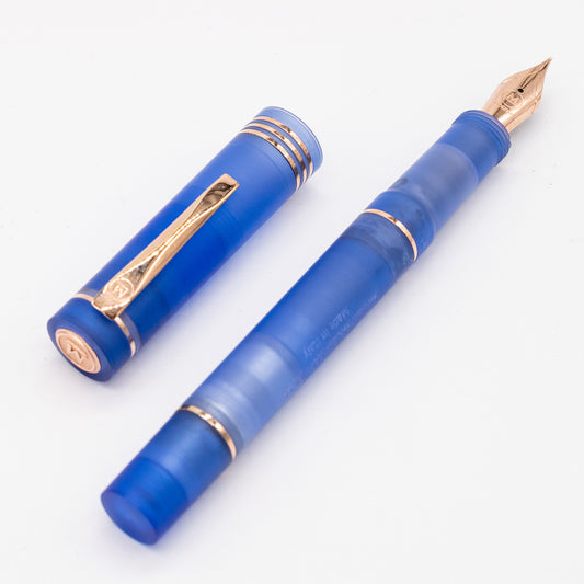 Molteni Modelo 100 Matte Blue & Rose Gold Fountain Pen