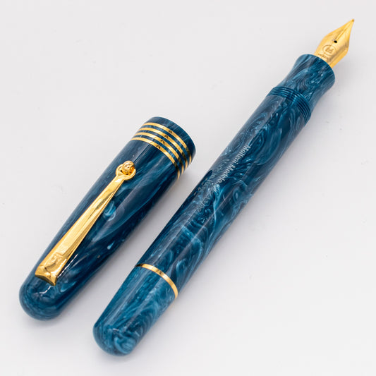 Molteni Modelo 54 Capri Blue & Gold Fountain Pen